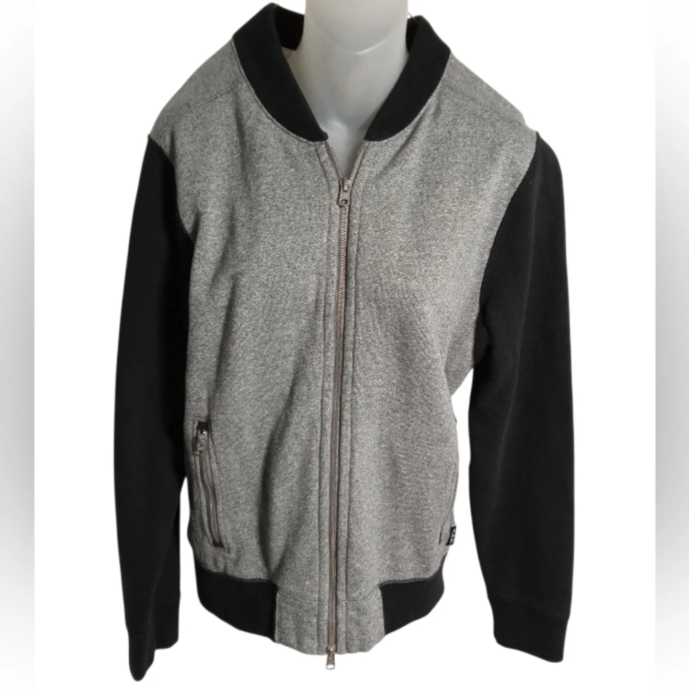 Abercrombie & Fitch Athletic Zip Bomber Jacket Two Tone Sweatshirt Sz XS